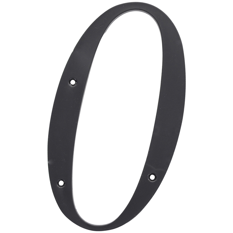 Hillman 6 in. Reflective Black Plastic Nail-On Number 0 1 pc