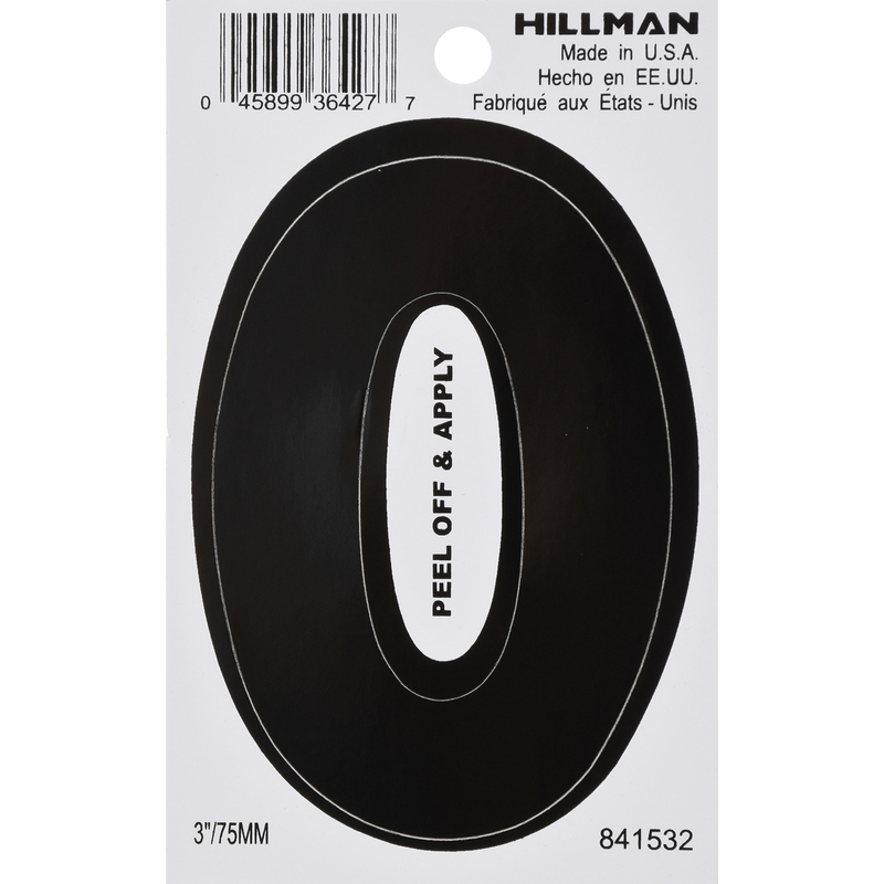 Hillman 3 in. Black Vinyl Self-Adhesive Letter O 1 pc