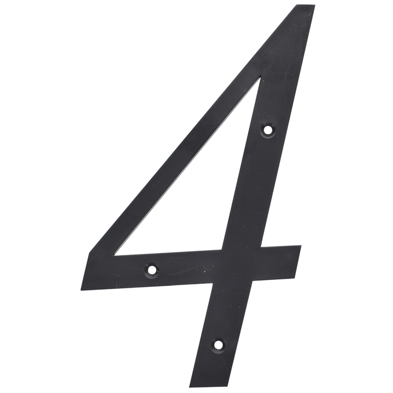 Hillman 6 in. Reflective Black Plastic Nail-On Number 4 1 pc