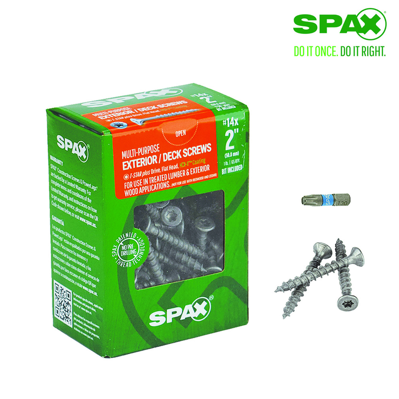 Spax No. 14 X 2 in. L Star Flat Head Multi-Purpose Screws 1 lb