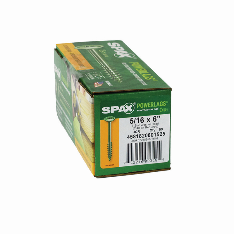 Spax Powerlags 6 in. L Washer Head Construction Screws 50 pk