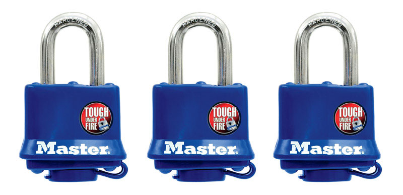 Master Lock 1-5/16 in. H X 1 in. W Vinyl Covered Steel Double Locking Padlock Keyed Alike