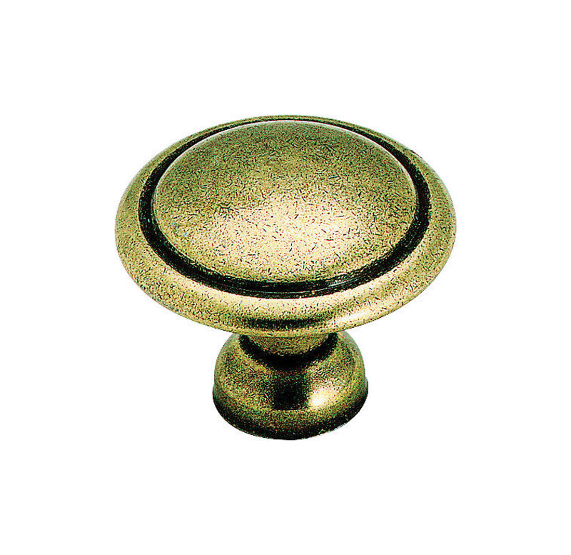 Amerock Allison Round Cabinet Knob 1-3/8 in. D 1 in. Antique Brass 1 pk