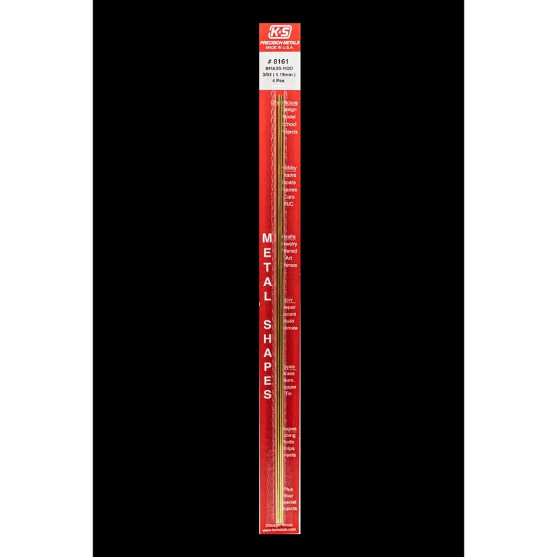 K&S 3/64 in. D X 12 in. L Brass Rod 4 pk