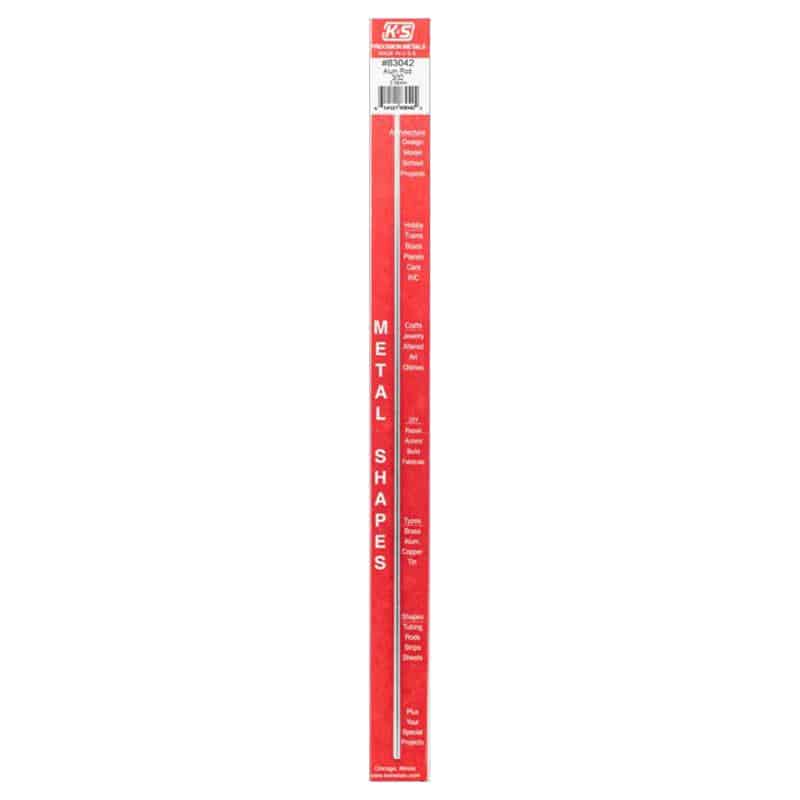 K&S 12 in. L X 0.1 in. D Aluminum Rod 1 pk