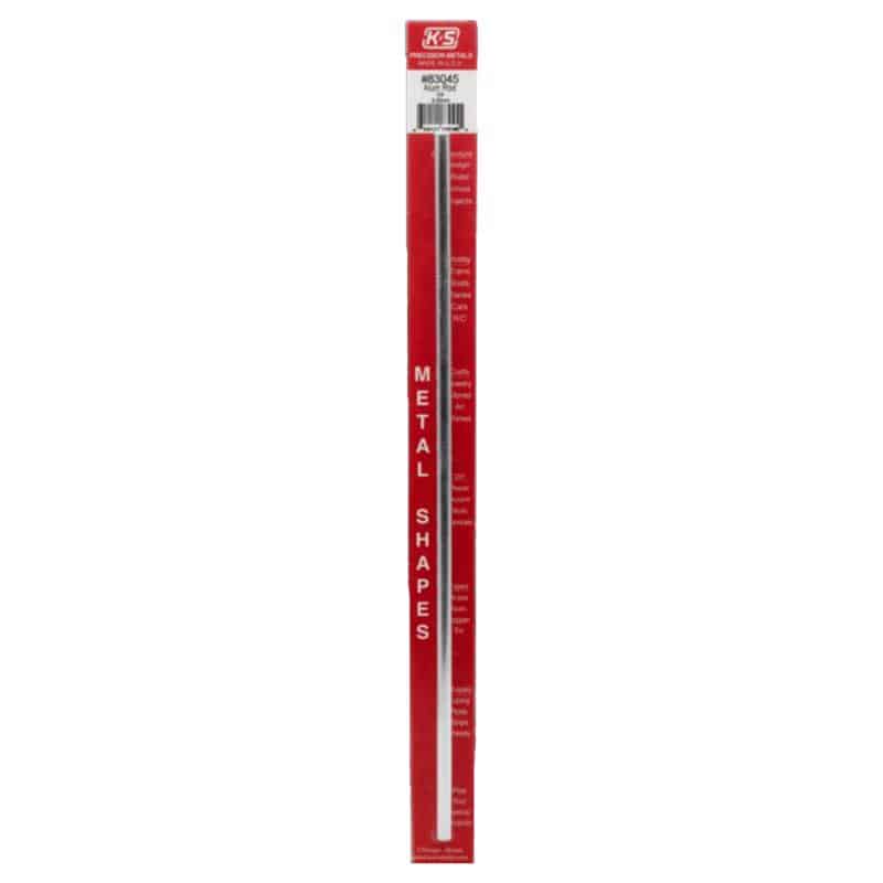 K&S 12 in. L X 0.3 in. D Aluminum Rod 1 pk