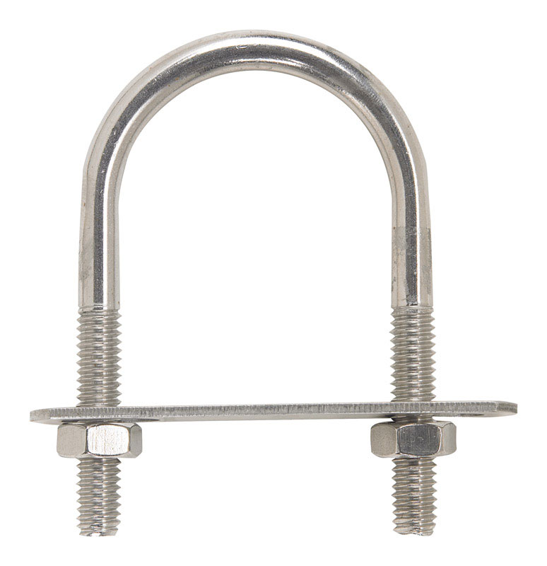 Hampton 5/16 in. X 1-3/8 in. W X 3-7/8 in. L Coarse Zinc-Plated Stainless Steel U-Bolt