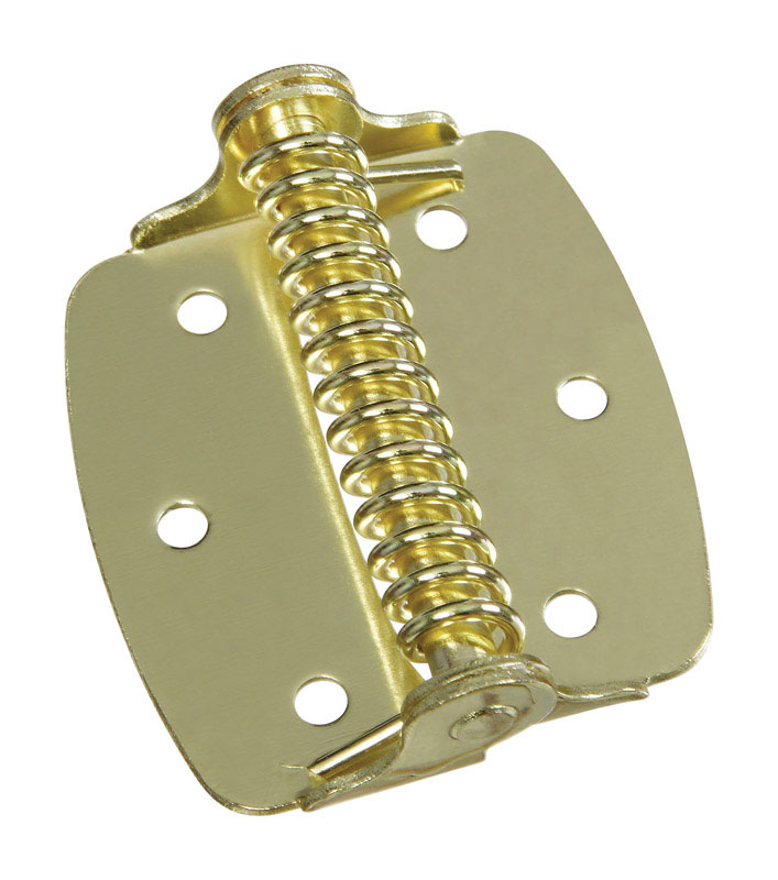 National Hardware 2 in. L Brass-Plated Self-Closing Spring Hinge 2 pk