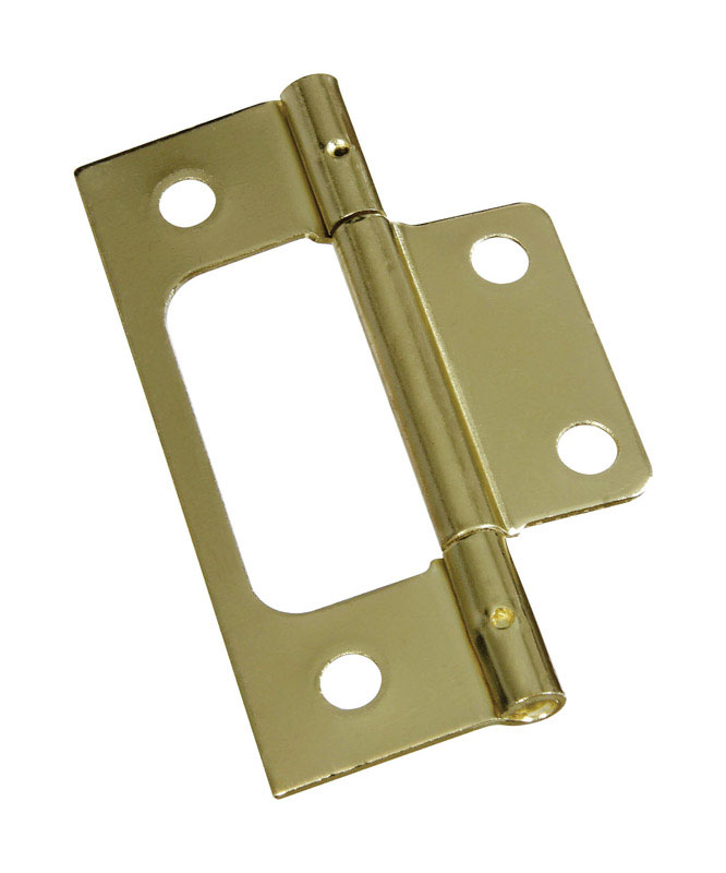 National Hardware 3 in. L Brass-Plated Door Hinge 2 pk