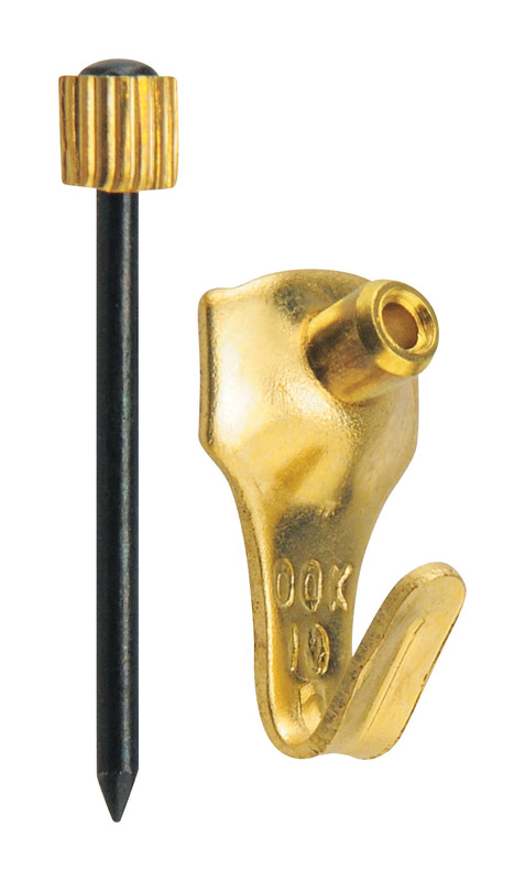 Hillman OOK Brass-Plated Blue Picture Hanger 10 lb 4 pk