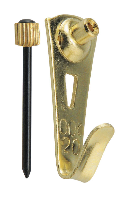 Hillman OOK Brass-Plated Blue Picture Hanger 20 lb 3 pk