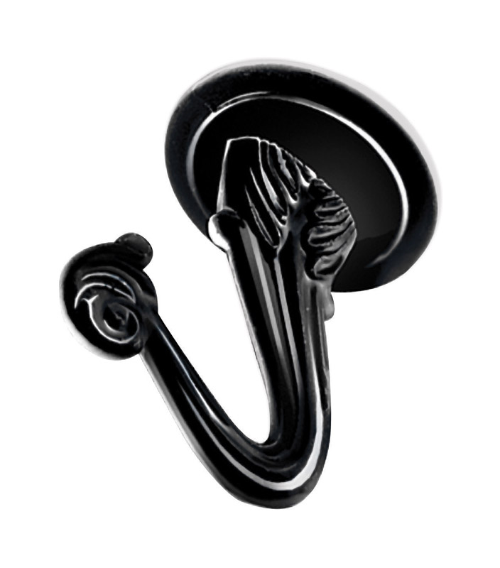 Ook Medium Black Steel 1-1/2 in. L Swag Hook 30 lb 2 pk