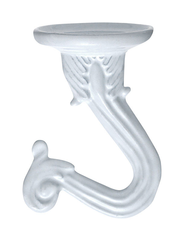 Ook Medium White Steel 1-1/2 in. L Swag Hook 30 lb 2 pk