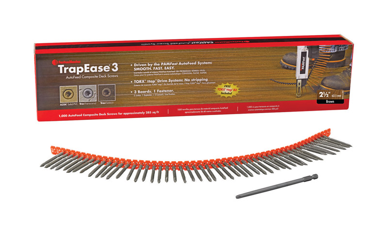 FastenMaster TrapEase No. 20 X 2-1/2 in. L Torx Ttap Star Head Deck Screws 1000 pk