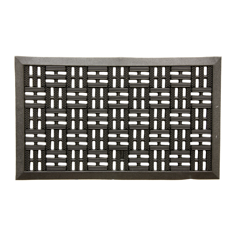 Sports Licensing Solutions 30 in. L X 18 in. W Black Trellis Scraper Rubber Door Mat