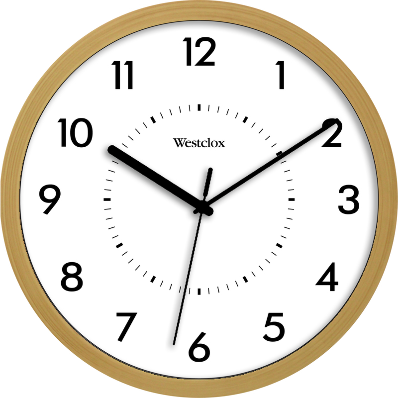 Westclox 10 in. L X 10 in. W Indoor Contemporary Analog Wall Clock Glass/Plastic Beige