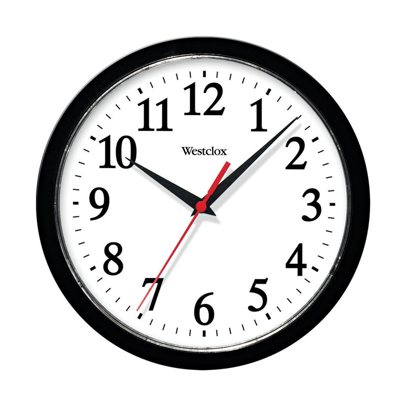 Westclox 10 in. L X 9 in. W Indoor Classic Analog Wall Clock Plastic White