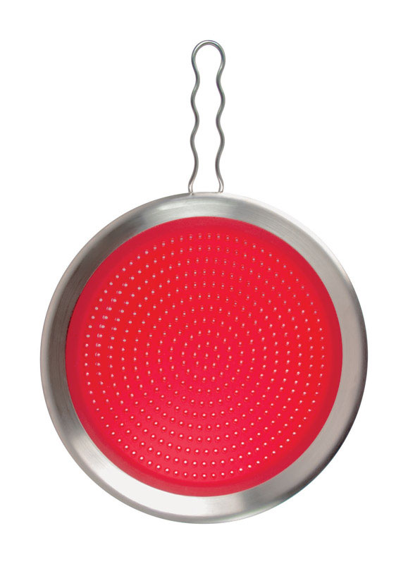Tovolo Candy Apple Red Silicone/Stainless Steel Splatter Screen