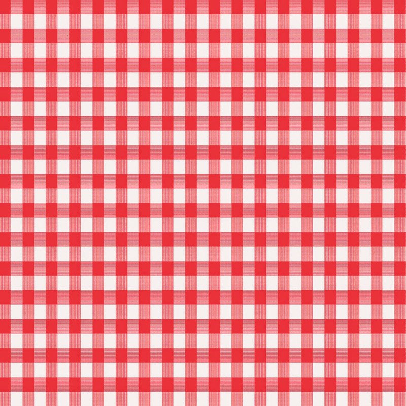 Magic Cover Red/White Checkered Vinyl Disposable Tablecloth 54 in. 54 in.