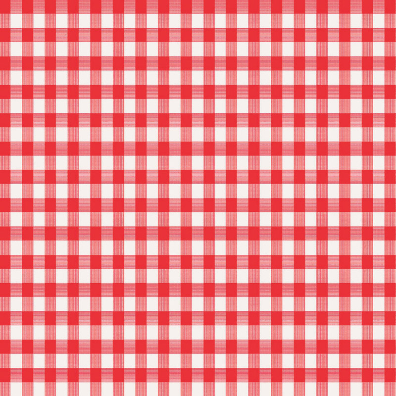 Magic Cover Red/White Checkered Vinyl Disposable Tablecloth 52 in. 52 in.