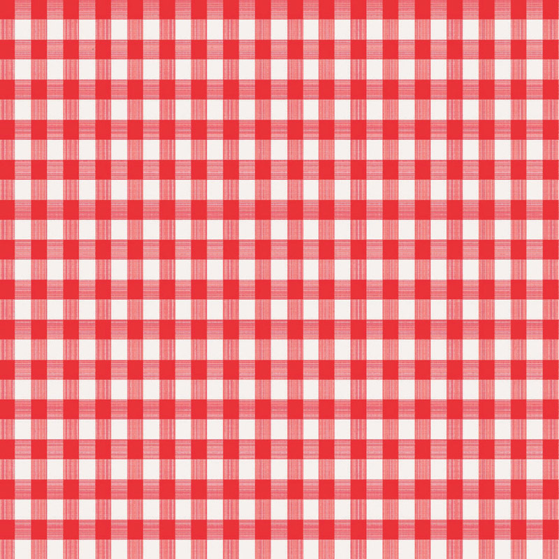Magic Cover Red/White Checkered Vinyl Disposable Tablecloth 90 in. 52 in.