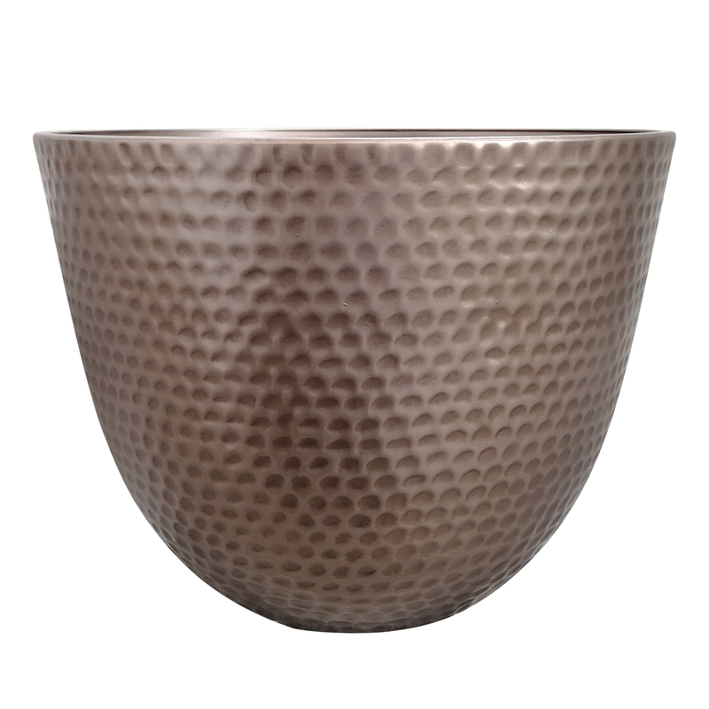 Southern Patio 12 in. D Resin Barnett Patio Planter Copper