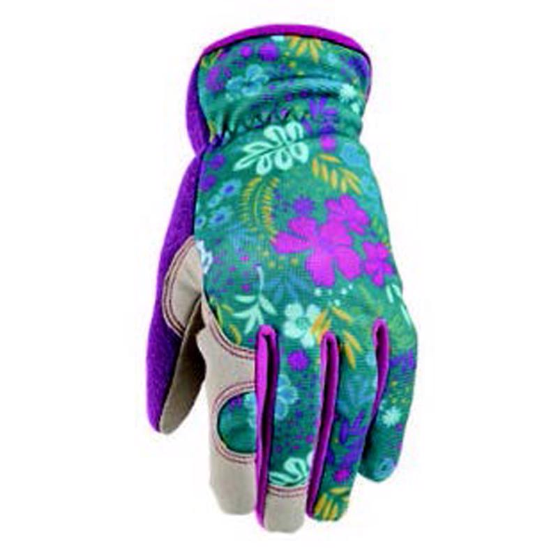 Wells Lamont Women's Indoor/Outdoor Botanical Work Gloves Multicolor S 1 pair