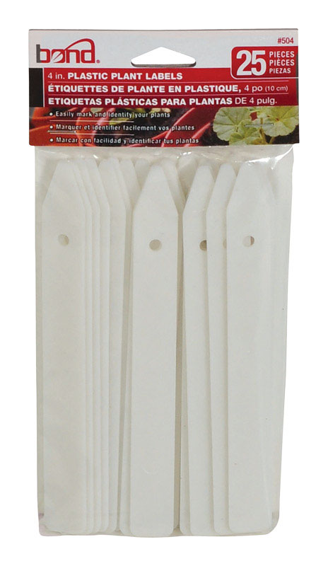Bond 5 in. H X 4 in. W White Plastic Plant Label/Marker