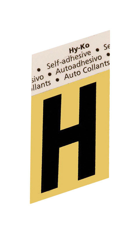 Hy-Ko 1-1/2 in. Black Aluminum Self-Adhesive Letter H 1 pc