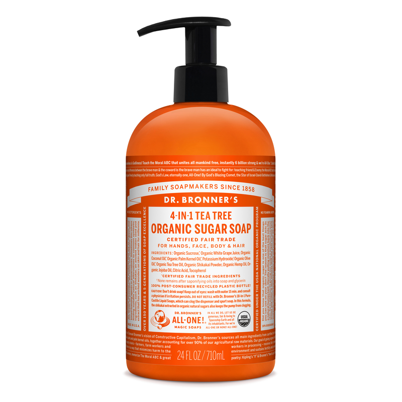 Dr. Bronner's Organic Tea Tree Scent Sugar Soap 24 oz