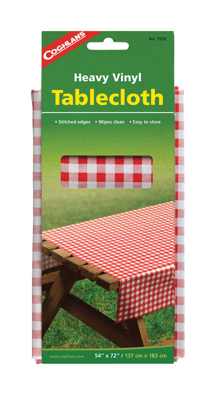 Coghlan's Red Vinyl Tablecloth 4.5 ft. 6 ft.