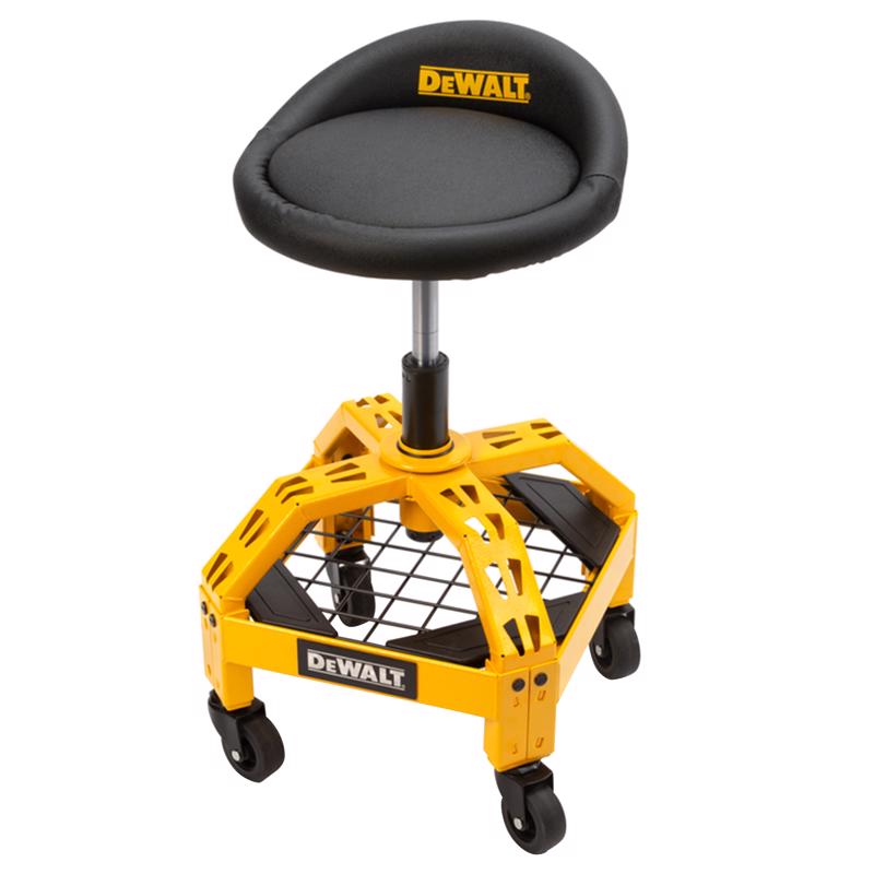 DeWalt Black Vinyl / Foam Swivel Adjustable Barstool