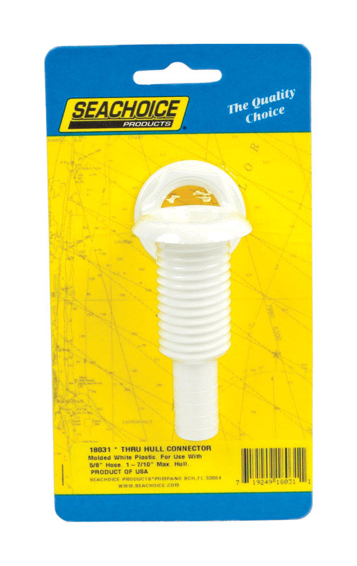 Seachoice Polished Plastic 5/8 in. W Thru Hull Connector 1 pk