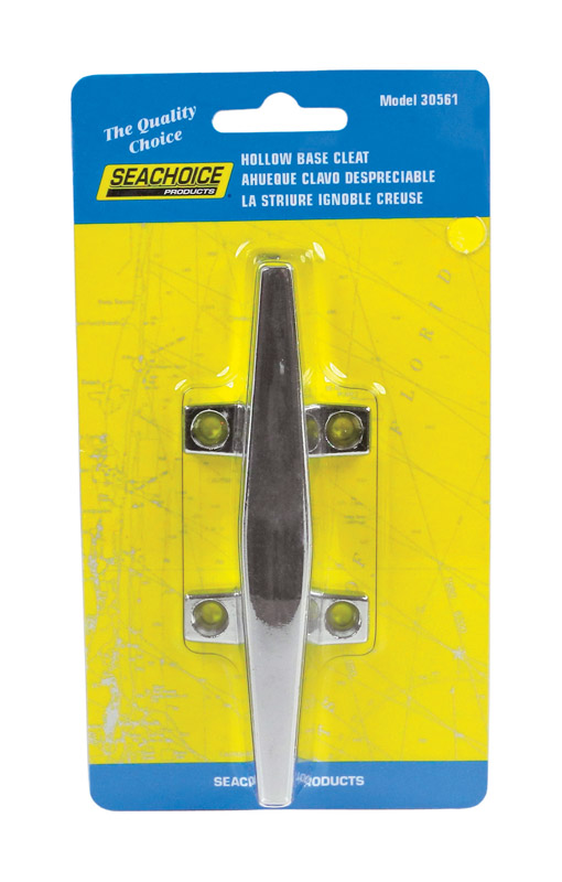 Seachoice Chrome-Plated Zinc 3/4 in. L X 4 1/2 in. W Hollow Base Cleat 1 pk