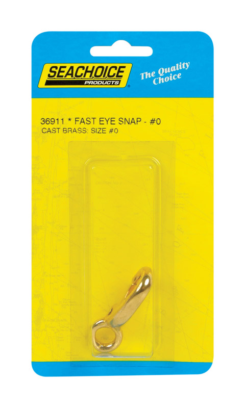 Seachoice Polished Brass 2 in. L X 7/16 in. W Fast Eye Snap 1 pk