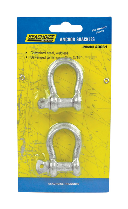 Seachoice Galvanized Steel 11.5 in. L X 5/16 in. W Shackle 2 pk
