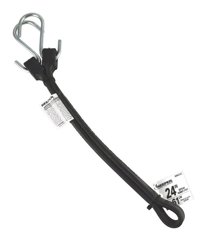 Keeper Black Rubber Tarp Strap 24 in. L 1 pk