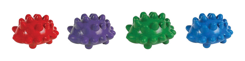 Chomper Assorted Hedgehog Squeaker Rubber Dog Toy Large 4 pk