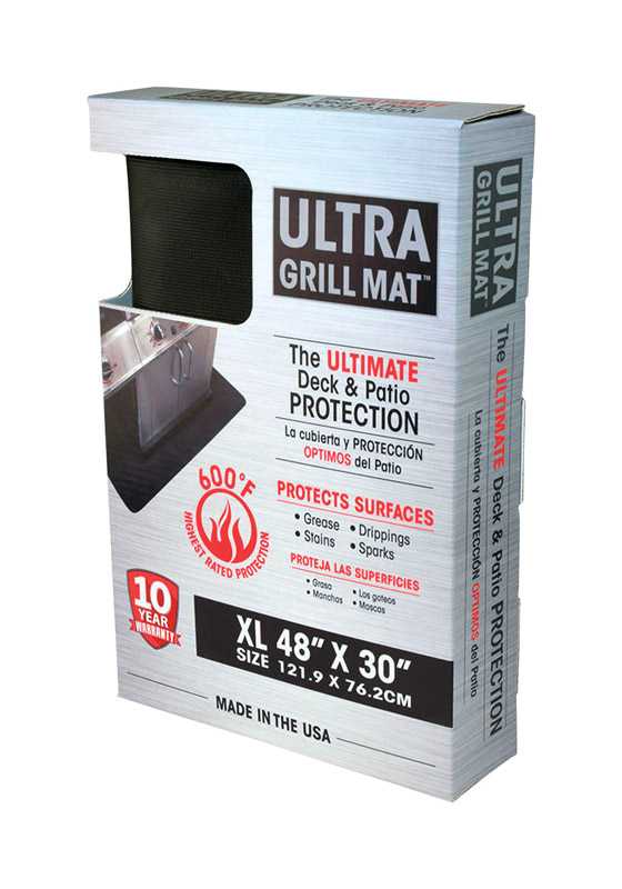 DiversiTech 48 in. L X 30 in. W Black Rubber Under Grill Mat
