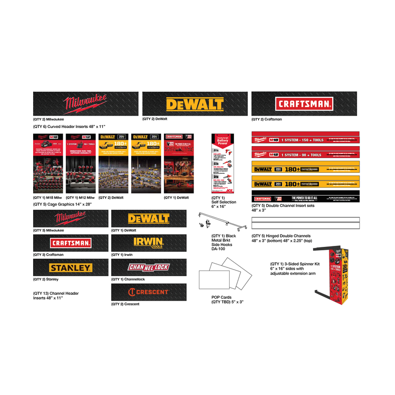 Retail First Inc 49 in. H X 15 in. W X 12 in. L Multicolored Power Tool Signage Kit Metal/Styrene