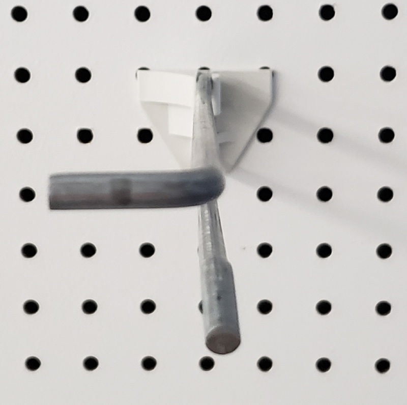 Trion 2.19 in. H X 2.23 in. W X 10 in. L Galvanized Silver Peg Hook With Back Plate 50 pk