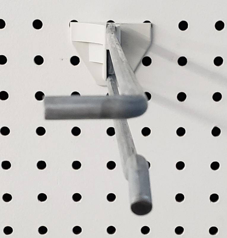 Trion 2.19 in. H X 2.23 in. W X 14 in. L Galvanized Silver Peg Hook With Back Plate 50 pk