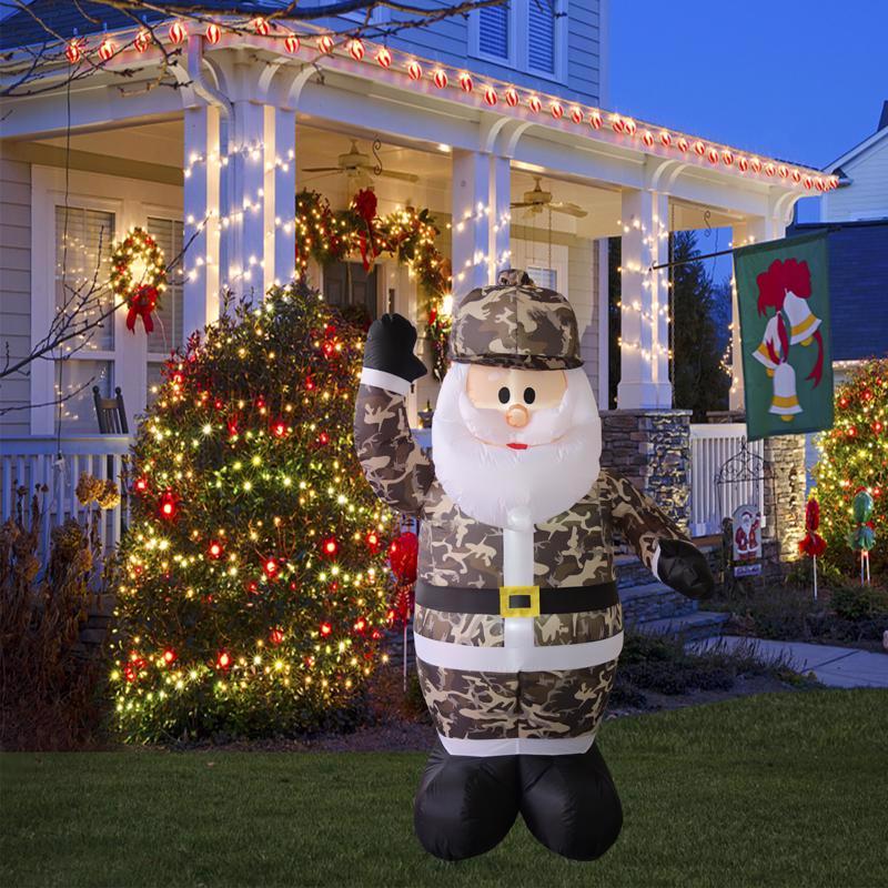 Celebrations 6 ft. Camo Santa Inflatable