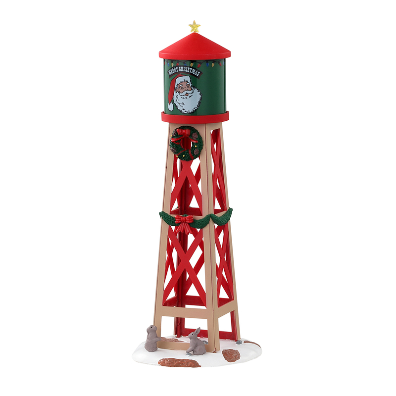Lemax Multicolored Rustic Water Tower Table Decor