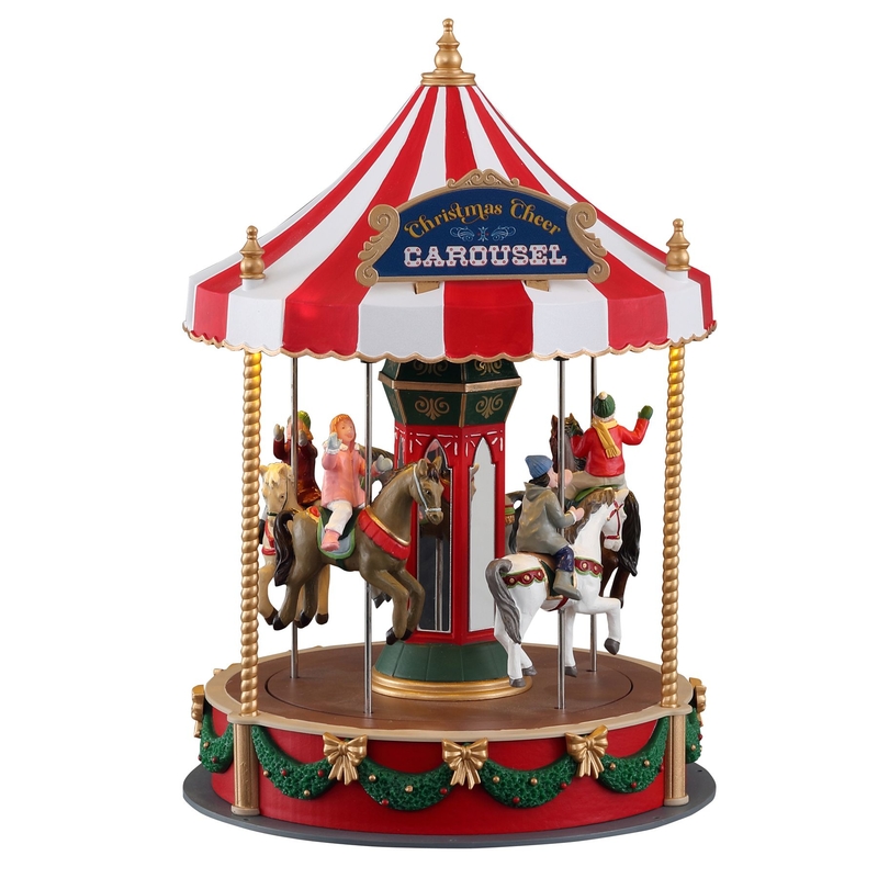 Lemax Multicolored Cheer Carousel Christmas Village