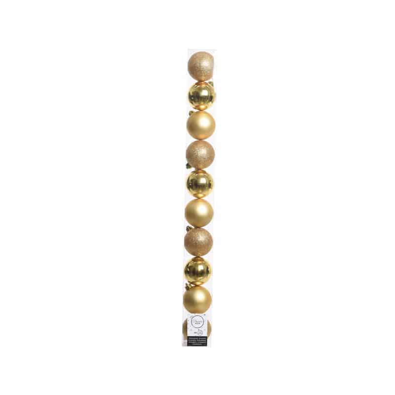 Decoris Gold Shatterproof Baubles Indoor Christmas Decor 2 in.