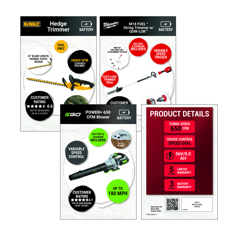 OPE Product Signage POP Card Set Plastic