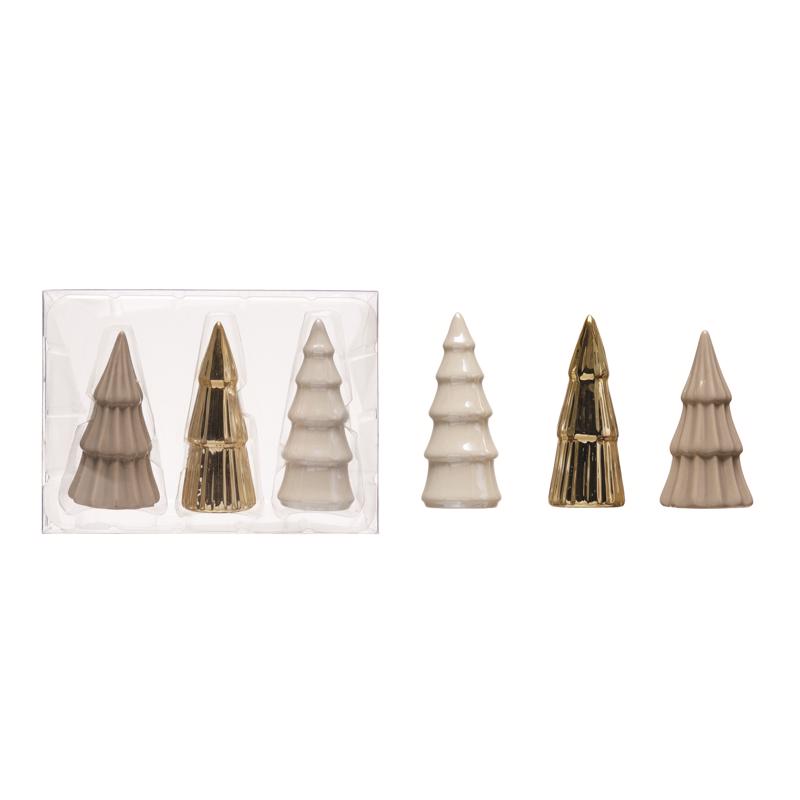 Creative Co-Op Gold/Grey/White Tree Indoor Christmas Decor
