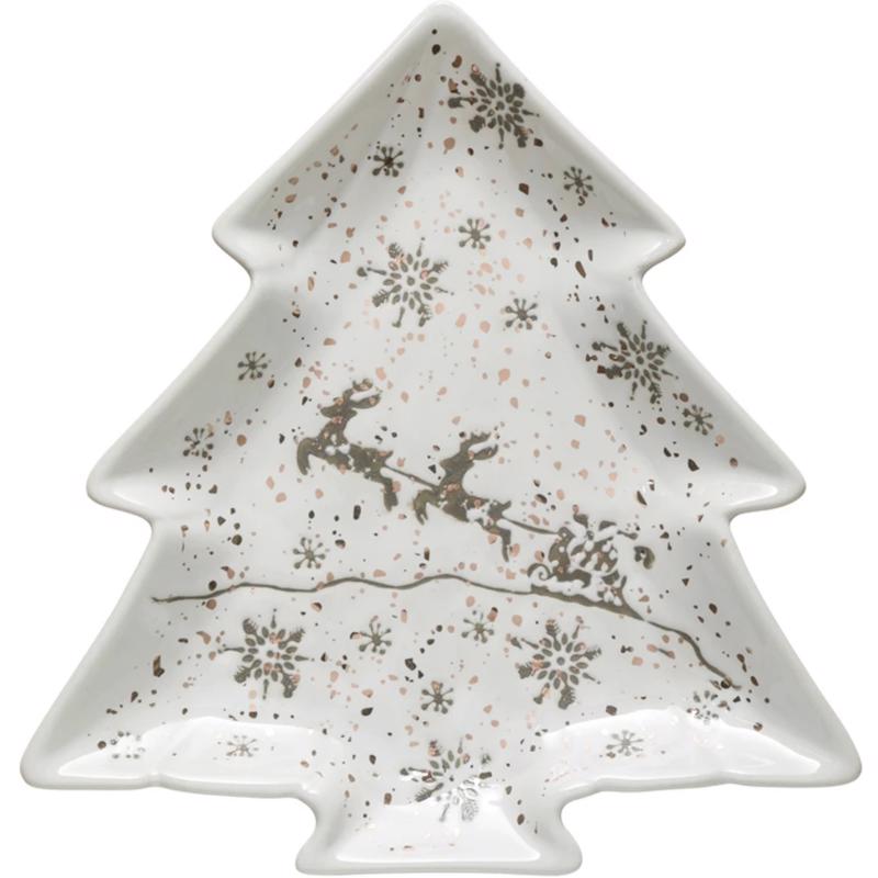 Creative Co-Op White Serving Plate Indoor Christmas Decor