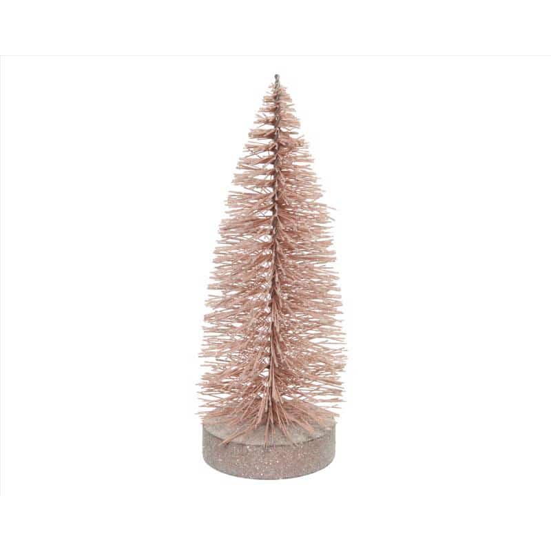 Everlands Pink Bottle Brush Indoor Christmas Decor 11.8 in.